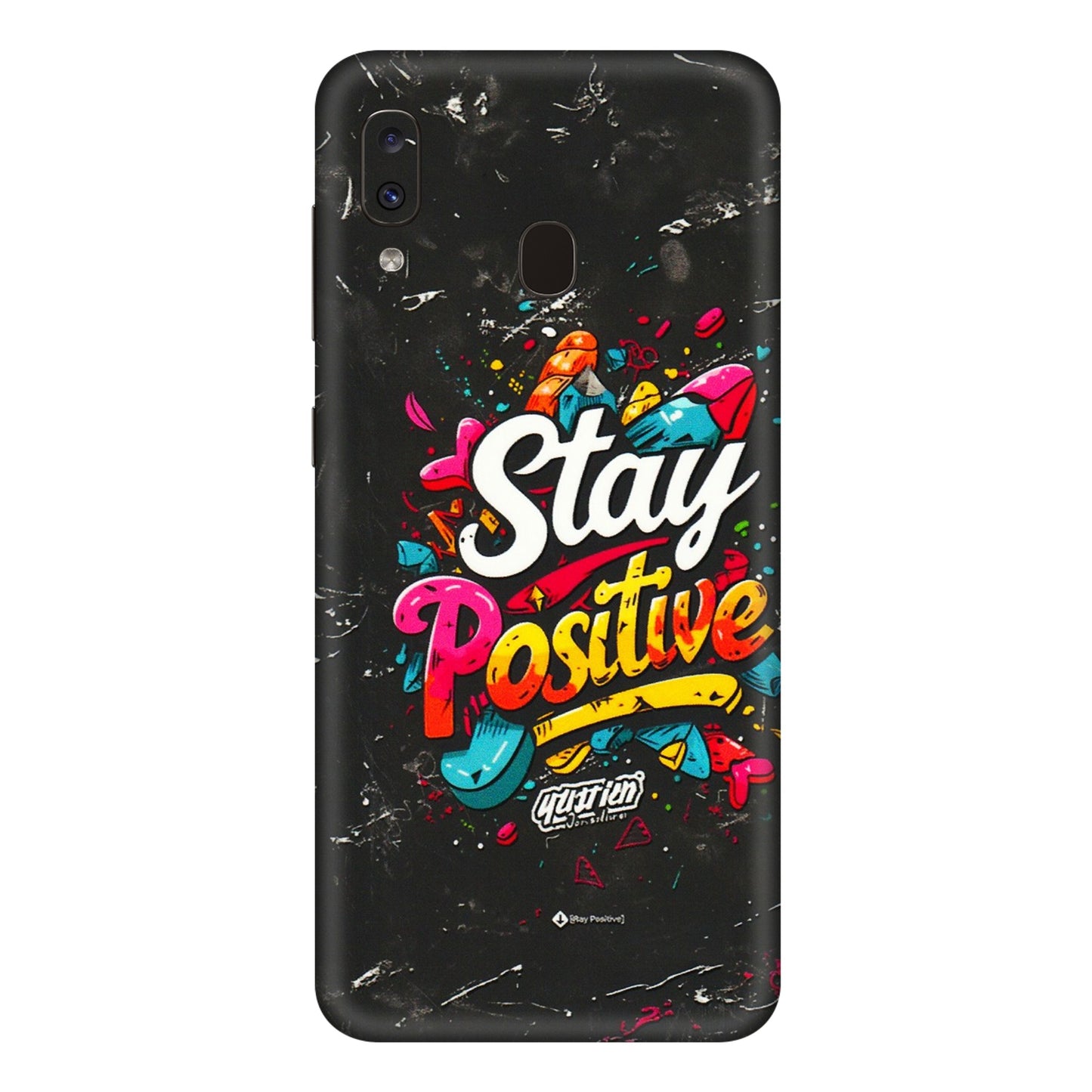 Samsung A/S Series Phone Skins (All Models) - Stay Positive Black - 3D Embossed Finish (L-31) Samsung Galaxy A20E