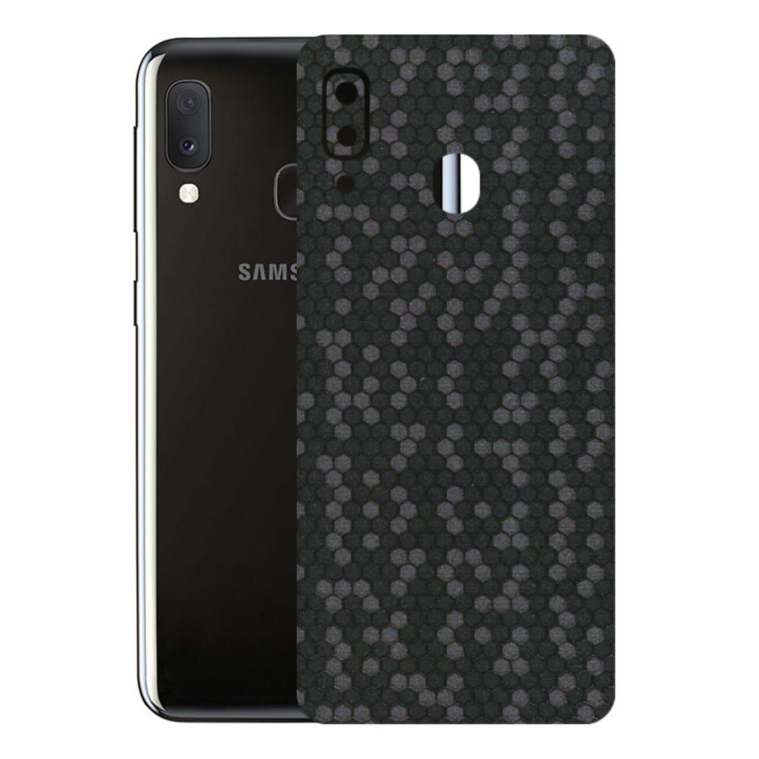 Samsung A/S Series Phone Skins (All Models) - Black Grey Honeycomb Sober - 3D Embossed Finish (L-85) Samsung Galaxy A20E