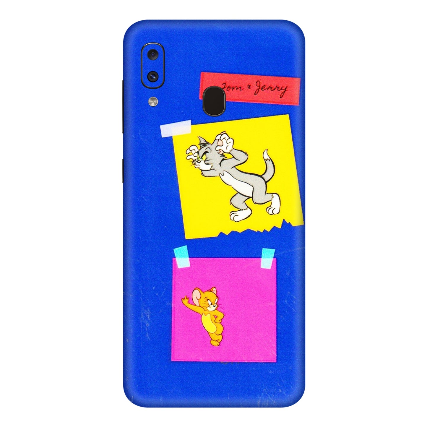 Samsung A/S Series Phone Skins (All Models) - Tom N Jerry Sticky Notes - 3D Embossed Finish (L-88) Samsung Galaxy A20E
