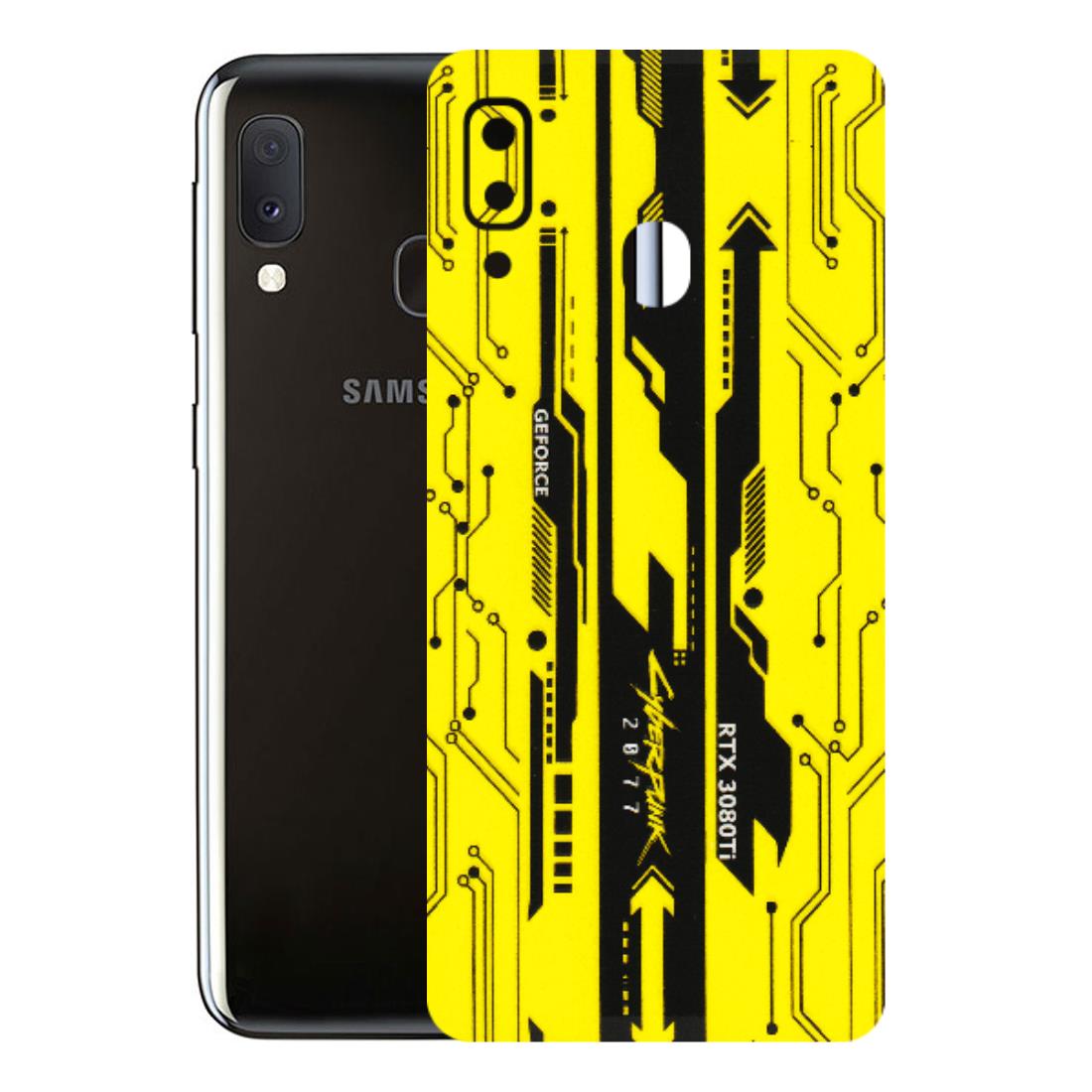 Samsung A/S Series Phone Skins (All Models) - Yellow Cyberpunk - 3D Embossed Finish (L-93) Samsung Galaxy A20E