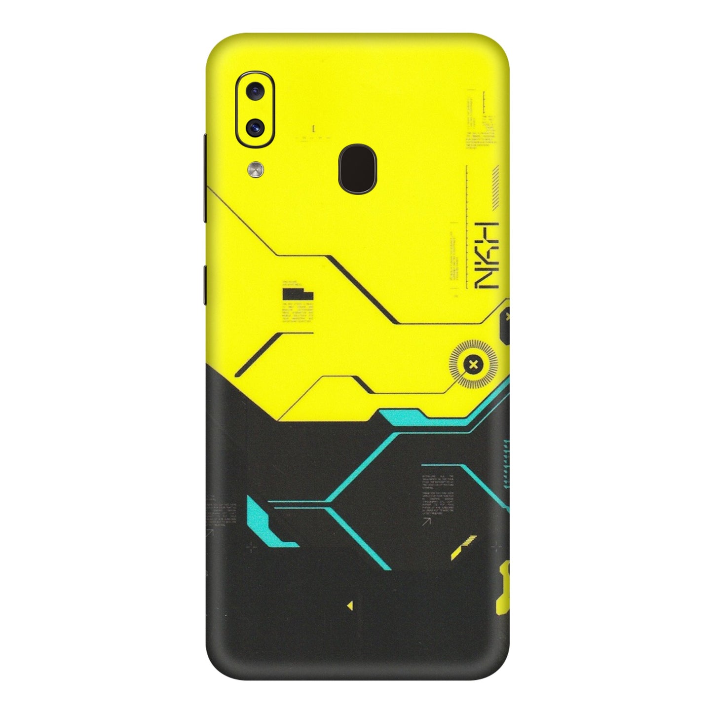 Samsung A/S Series Phone Skins (All Models) - Black Yellow Technica - Matte Finish (M-53) Samsung Galaxy A20E