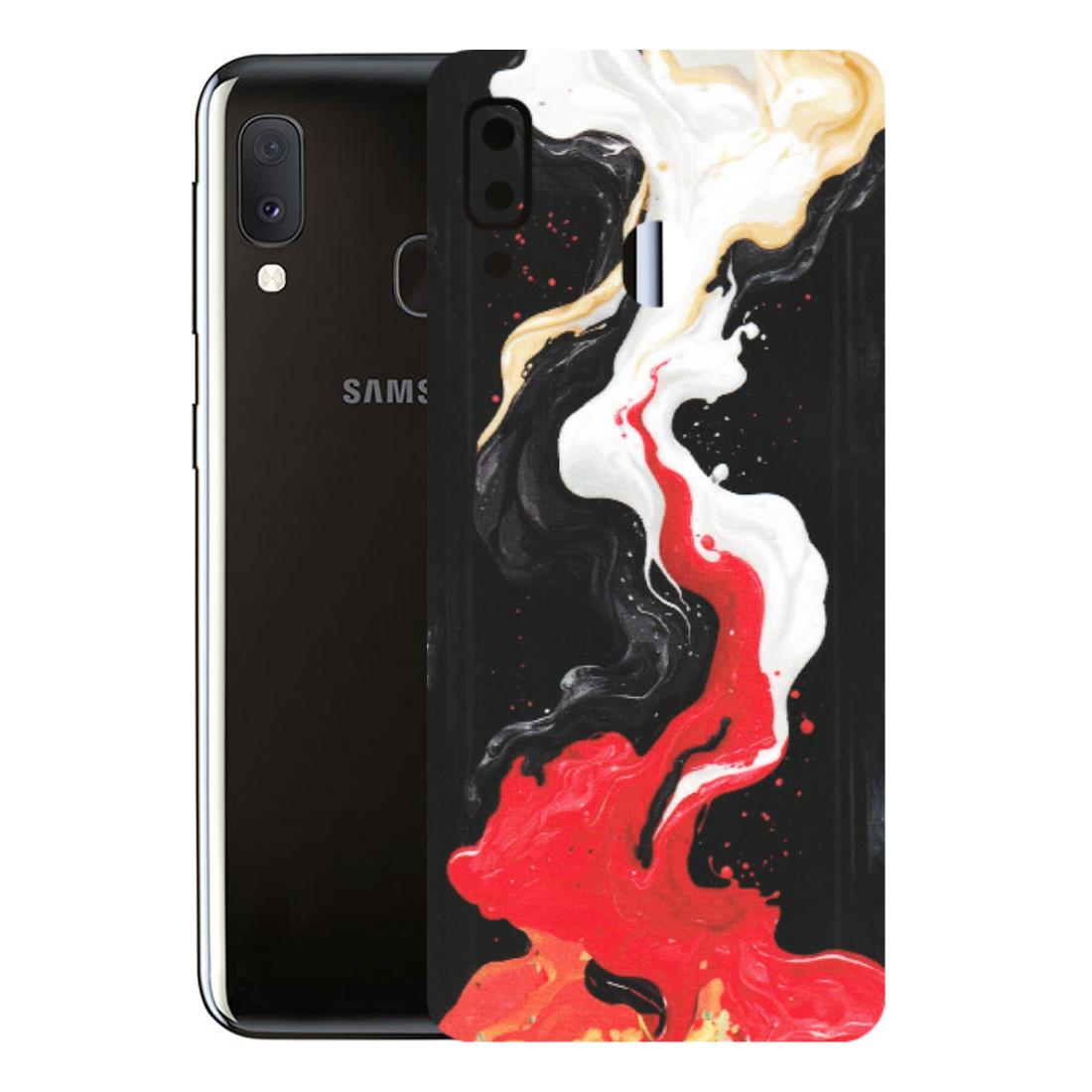 Samsung A/S Series Phone Skins (All Models) - Black Red White Paint Splash Fusion - Matte Finish (M-56) Samsung Galaxy A20E