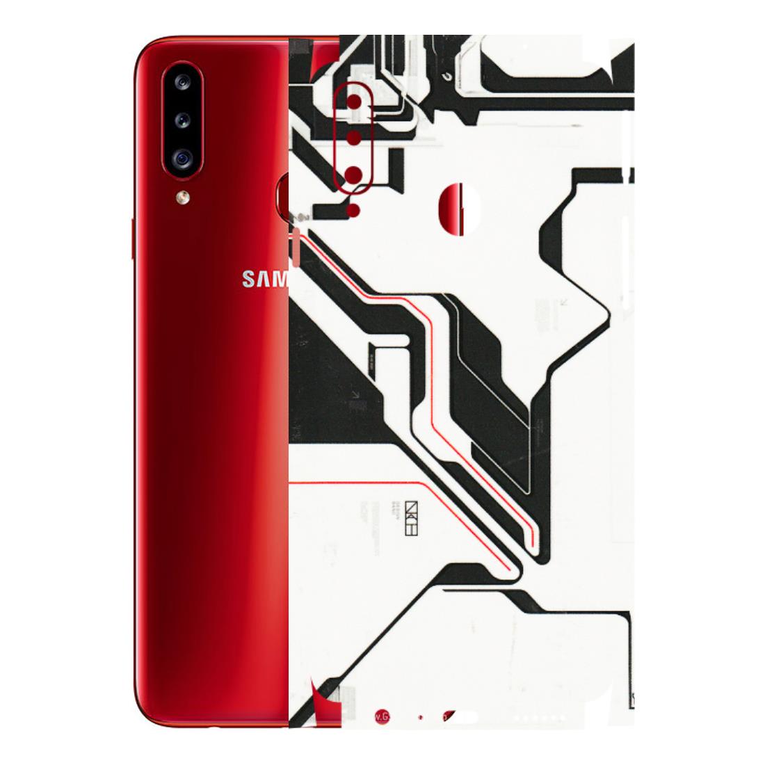 Samsung A/S Series Phone Skins (All Models) - White Techy Logo - 3D Embossed Finish (L-312) Samsung Galaxy A20S