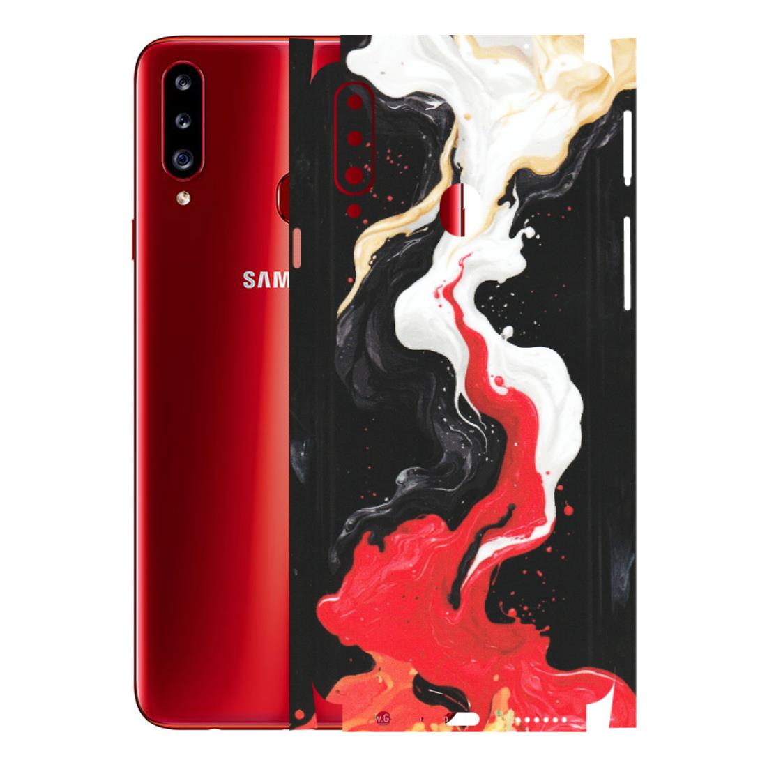 Samsung A/S Series Phone Skins (All Models) - Black Red White Paint Splash Fusion - Matte Finish (M-56) Samsung Galaxy A20S