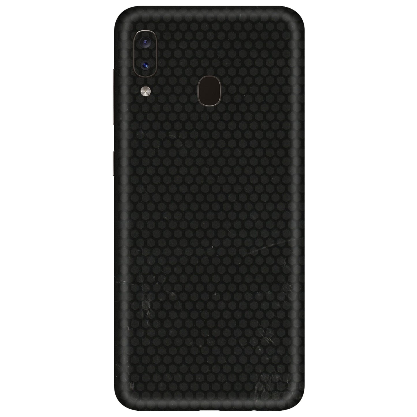 Samsung A/S Series Phone Skins (All Models) - Black honeycomb - 3D Embossed Finish (L-114) Samsung Galaxy A20