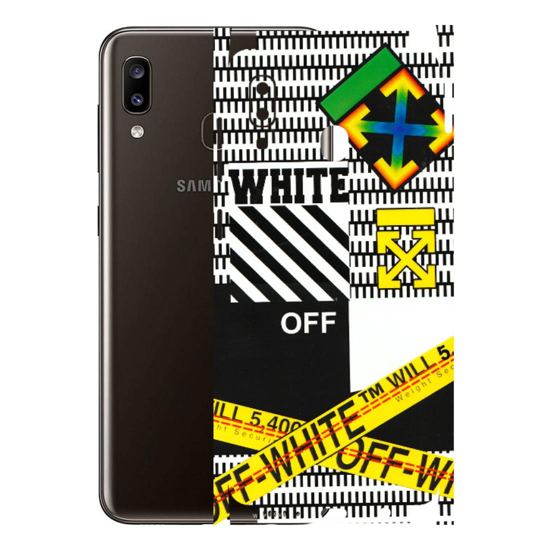 Samsung A/S Series Phone Skins (All Models) - White Off Abstract - 3D Embossed Finish (L-172) Samsung Galaxy A20