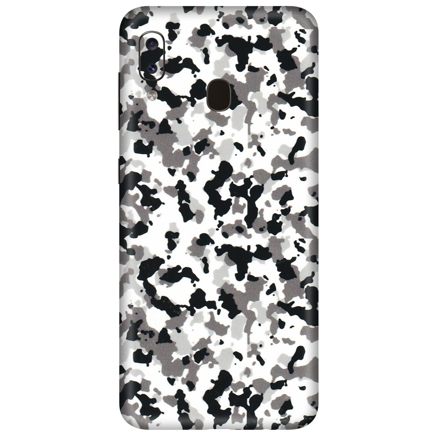Samsung A/S Series Phone Skins (All Models) - White Black Camouflage - 3D Embossed Finish (L-18) Samsung Galaxy A20