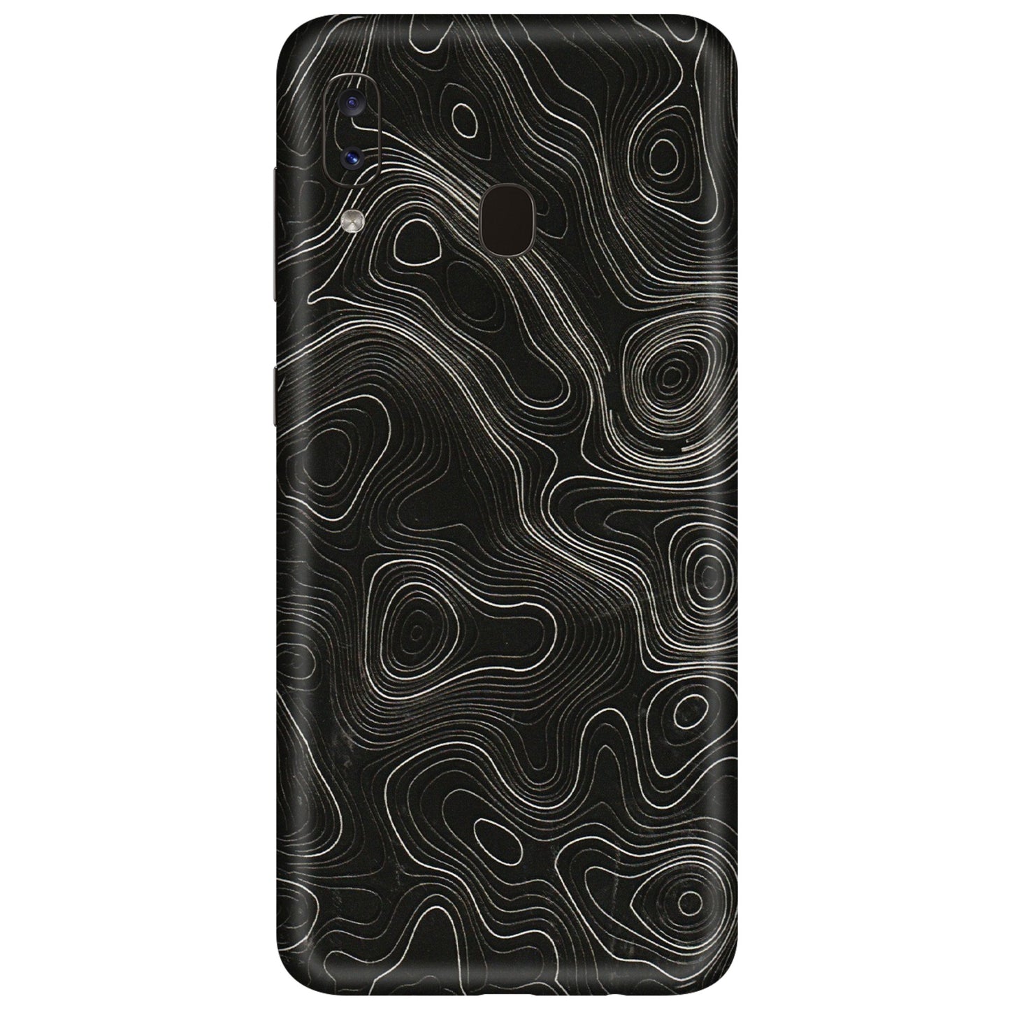 Samsung A/S Series Phone Skins (All Models) - Black Swirl - 3D Embossed Finish (L-196) Samsung Galaxy A20