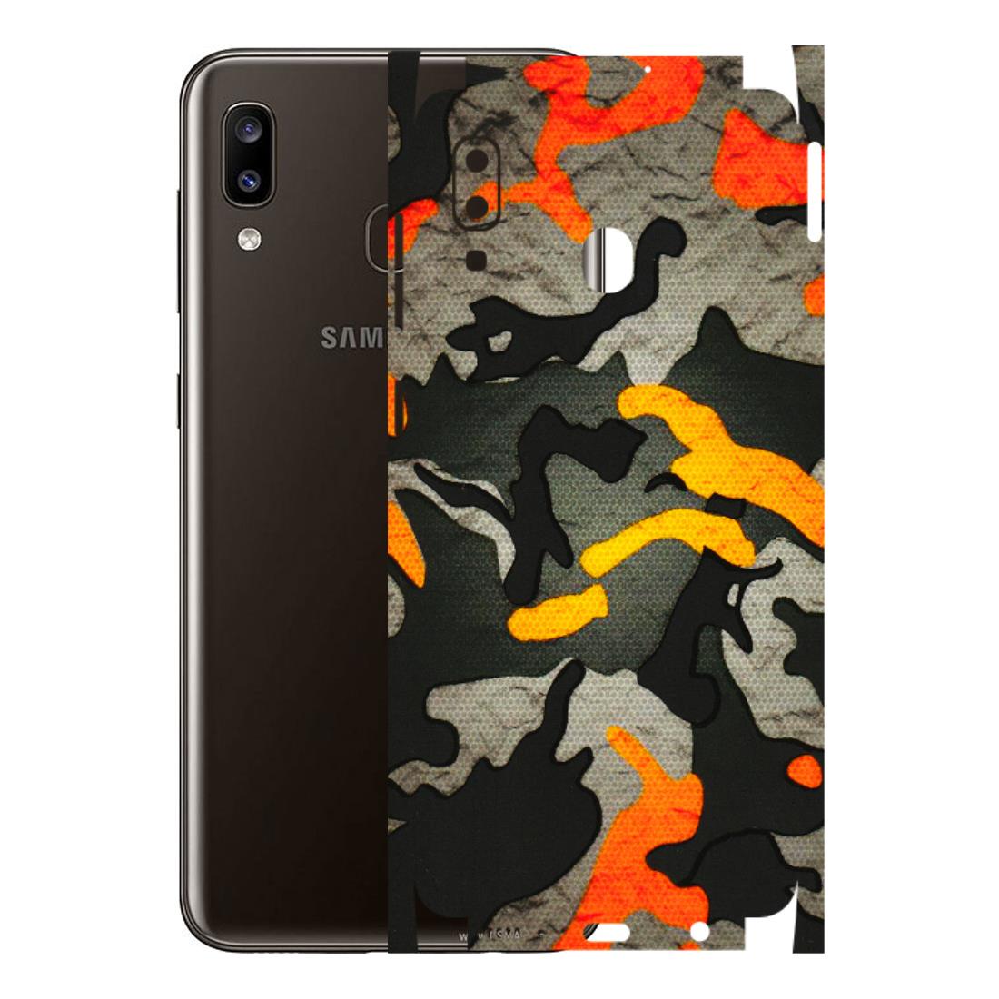 Samsung A/S Series Phone Skins (All Models) - Orange Camouflage - 3D Embossed Finish (L-204) Samsung Galaxy A20