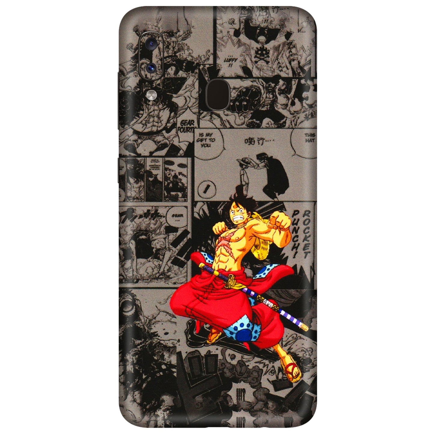 Samsung A/S Series Phone Skins (All Models) - One Piece Rocket Punch Manga - 3D Embossed Finish (L-25) Samsung Galaxy A20