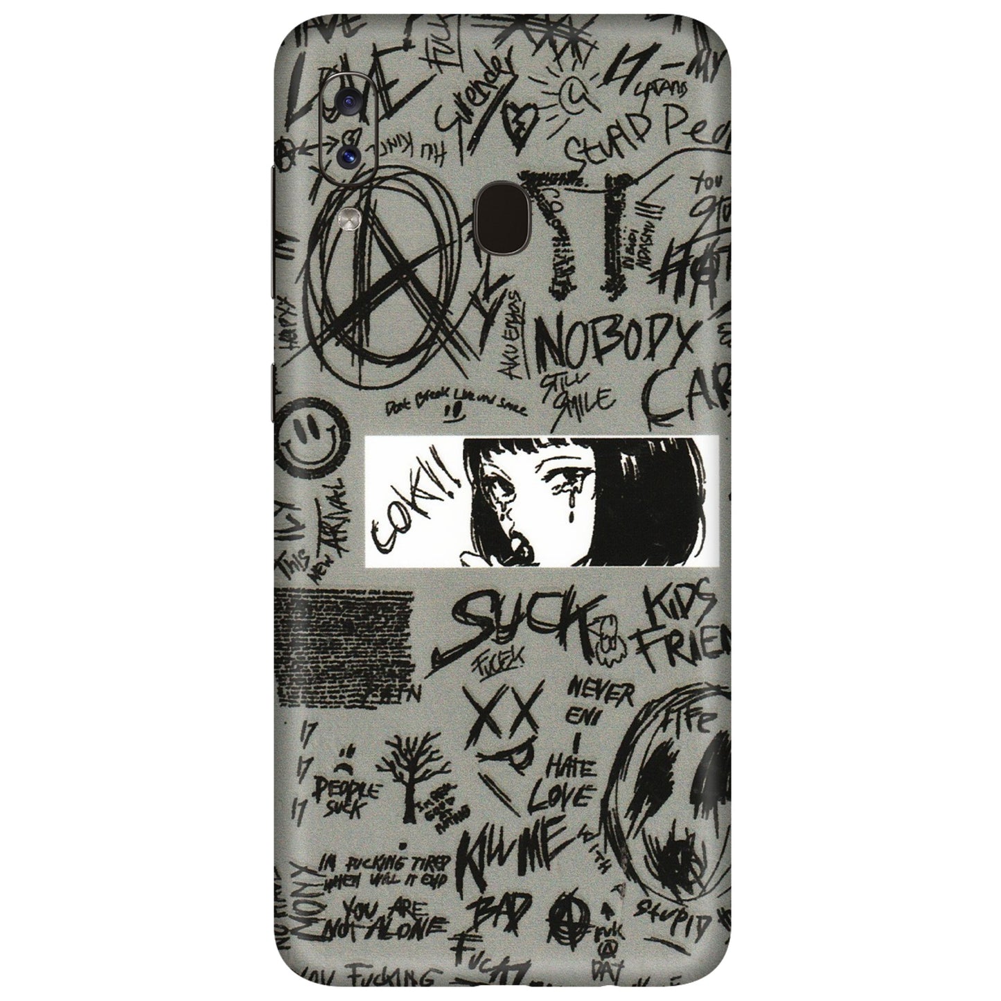 Samsung A/S Series Phone Skins (All Models) - Never Have Love Anime - 3D Embossed Finish (L-260) Samsung Galaxy A20