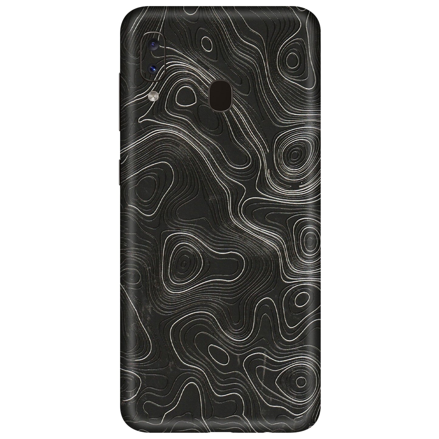 Samsung A/S Series Phone Skins (All Models) - Abstract White Line Map - 3D Embossed Finish (L-269) Samsung Galaxy A20