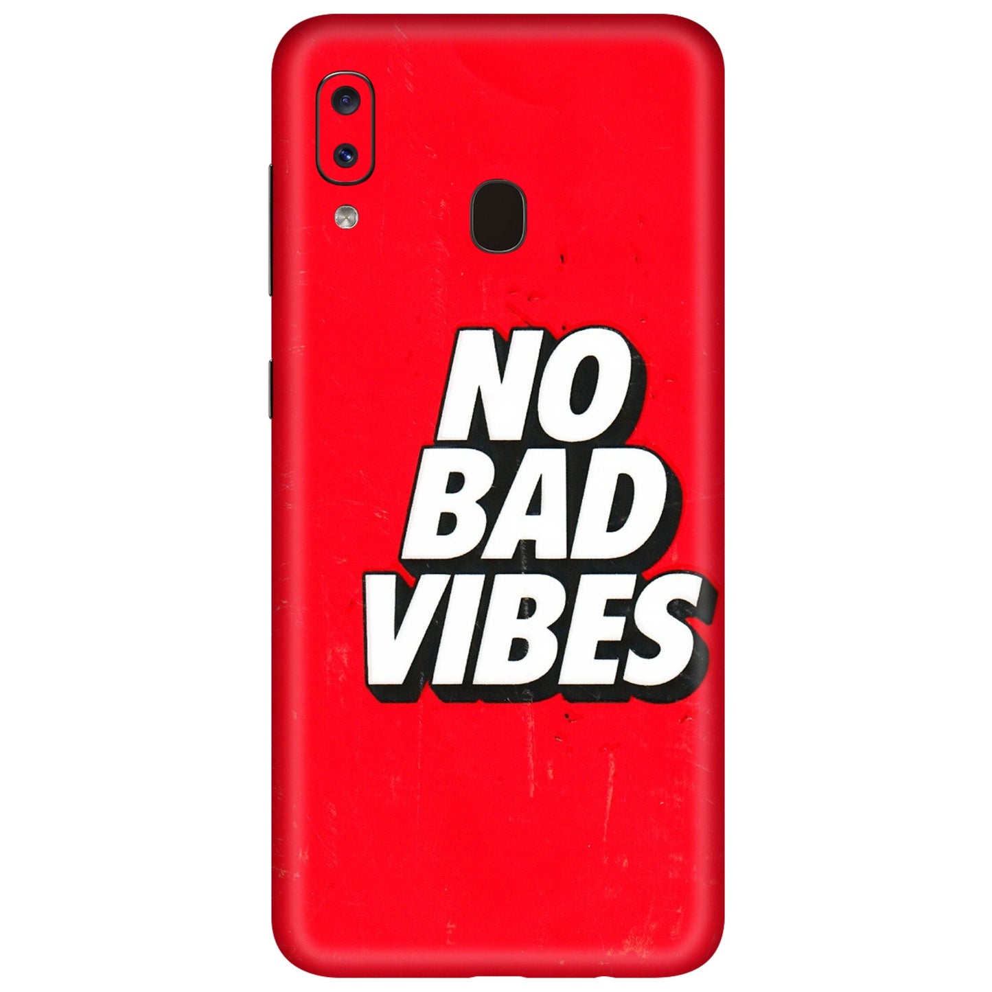 Samsung A/S Series Phone Skins (All Models) - No Bad Vibes - 3D Embossed Finish (L-280) Samsung Galaxy A20