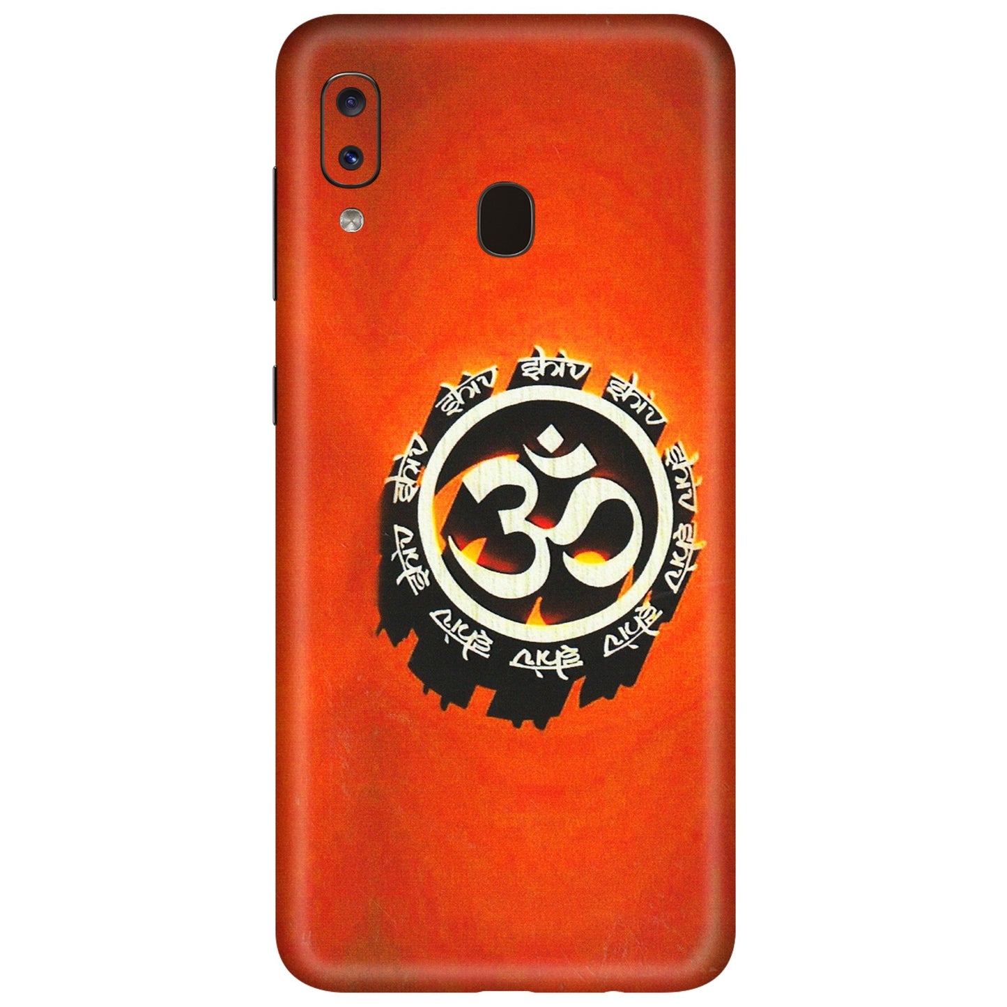 Samsung A/S Series Phone Skins (All Models) - Aum Shiv Orange - 3D Embossed Finish (L-32) Samsung Galaxy A20