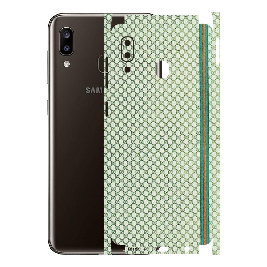 Samsung A/S Series Phone Skins (All Models) - Gucci Fabric Pattern - 3D Embossed Finish (L-73) Samsung Galaxy A20