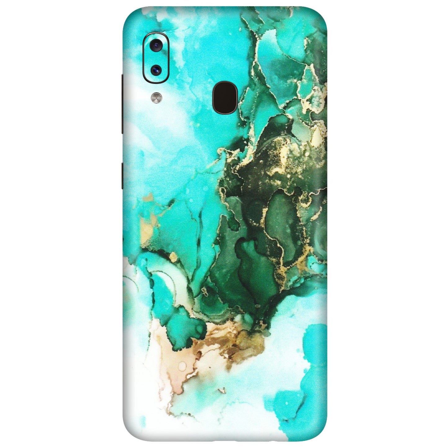 Samsung A/S Series Phone Skins (All Models) - The Blue Gold Marble - Matte Finish (M-124) Samsung Galaxy A20