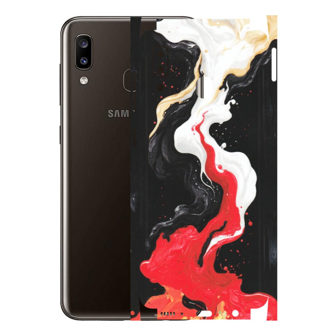 Samsung A/S Series Phone Skins (All Models) - Black Red White Paint Splash Fusion - Matte Finish (M-56) Samsung Galaxy A20