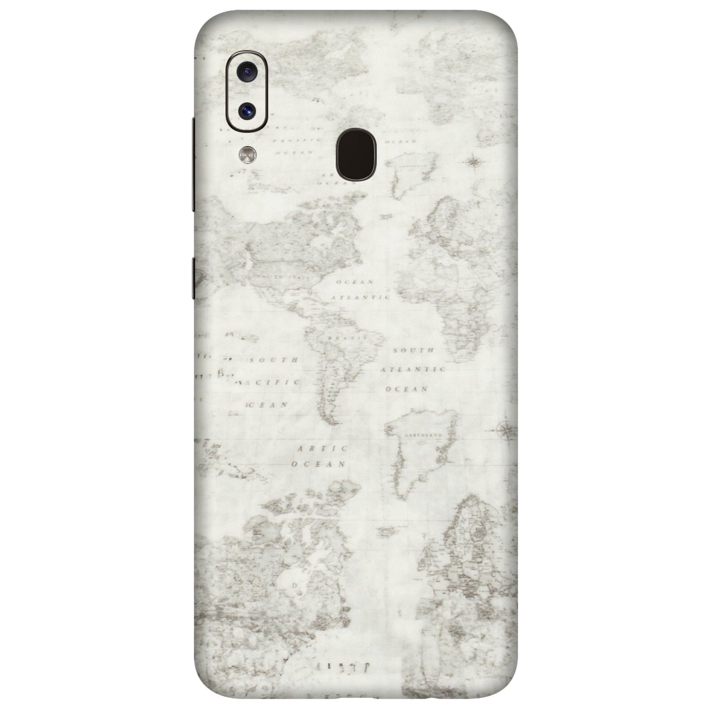 Samsung A/S Series Phone Skins (All Models) - World Travel Map - Transparent Finish (T-04) Samsung Galaxy A20