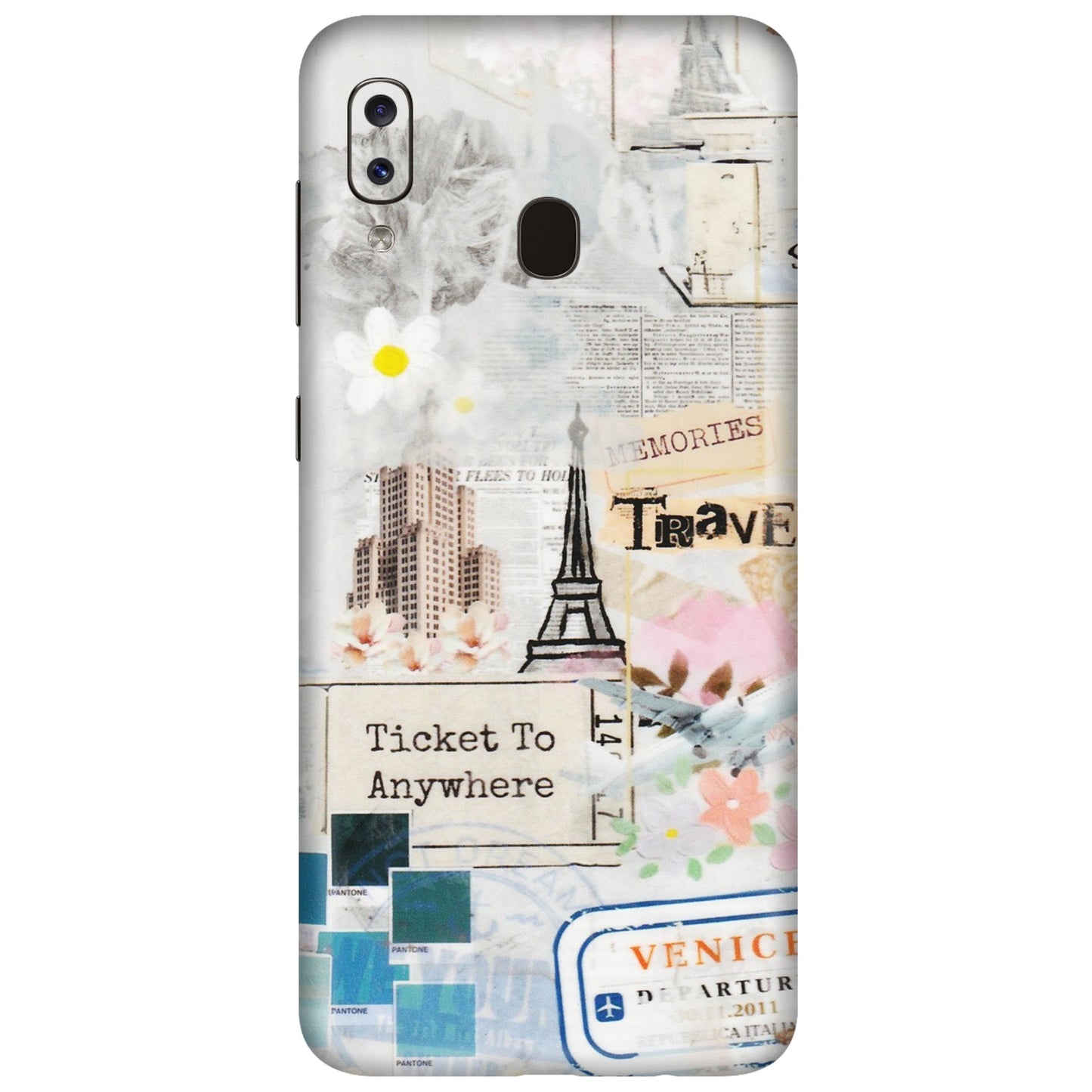 Samsung A/S Series Phone Skins (All Models) - Travel Memories - Transparent Finish (T-09) Samsung Galaxy A20