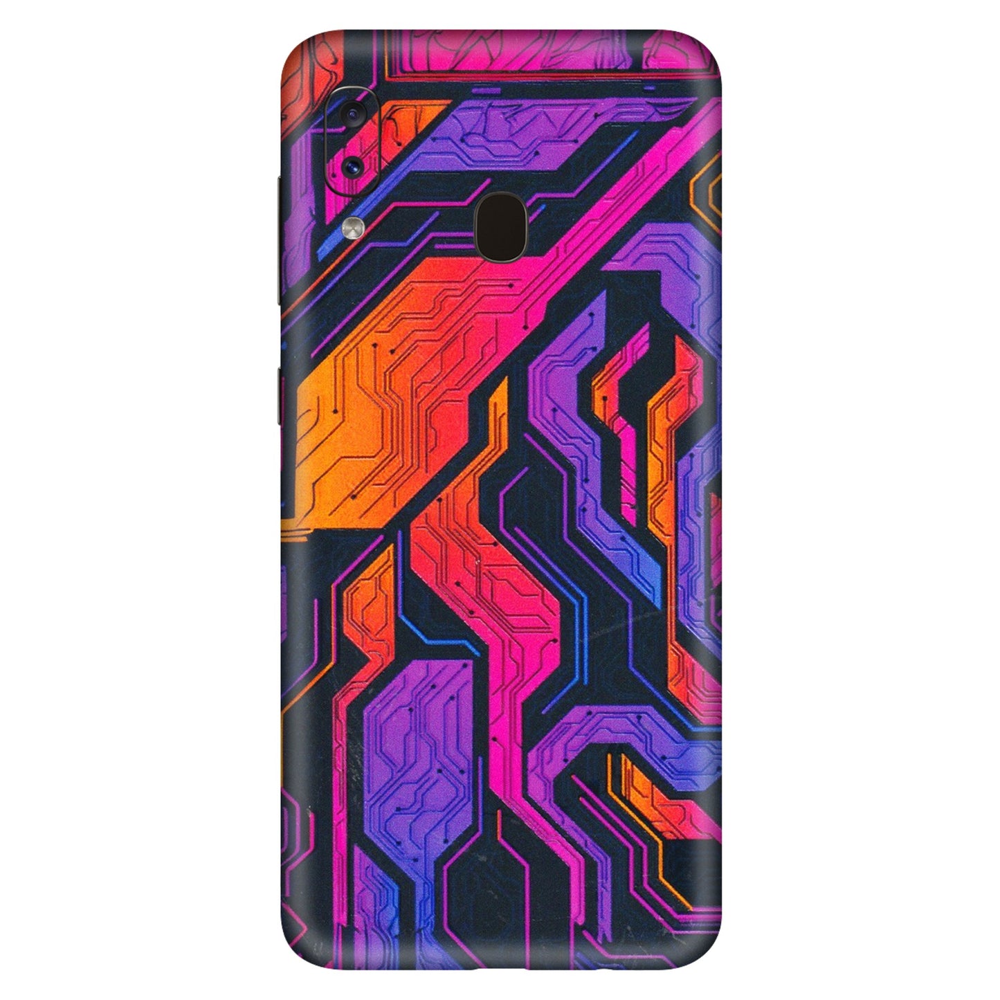 Samsung A/S Series Phone Skins (All Models) - Tech Circuits Futuristic - 3D Embossed Finish (L-07) Samsung Galaxy A20S