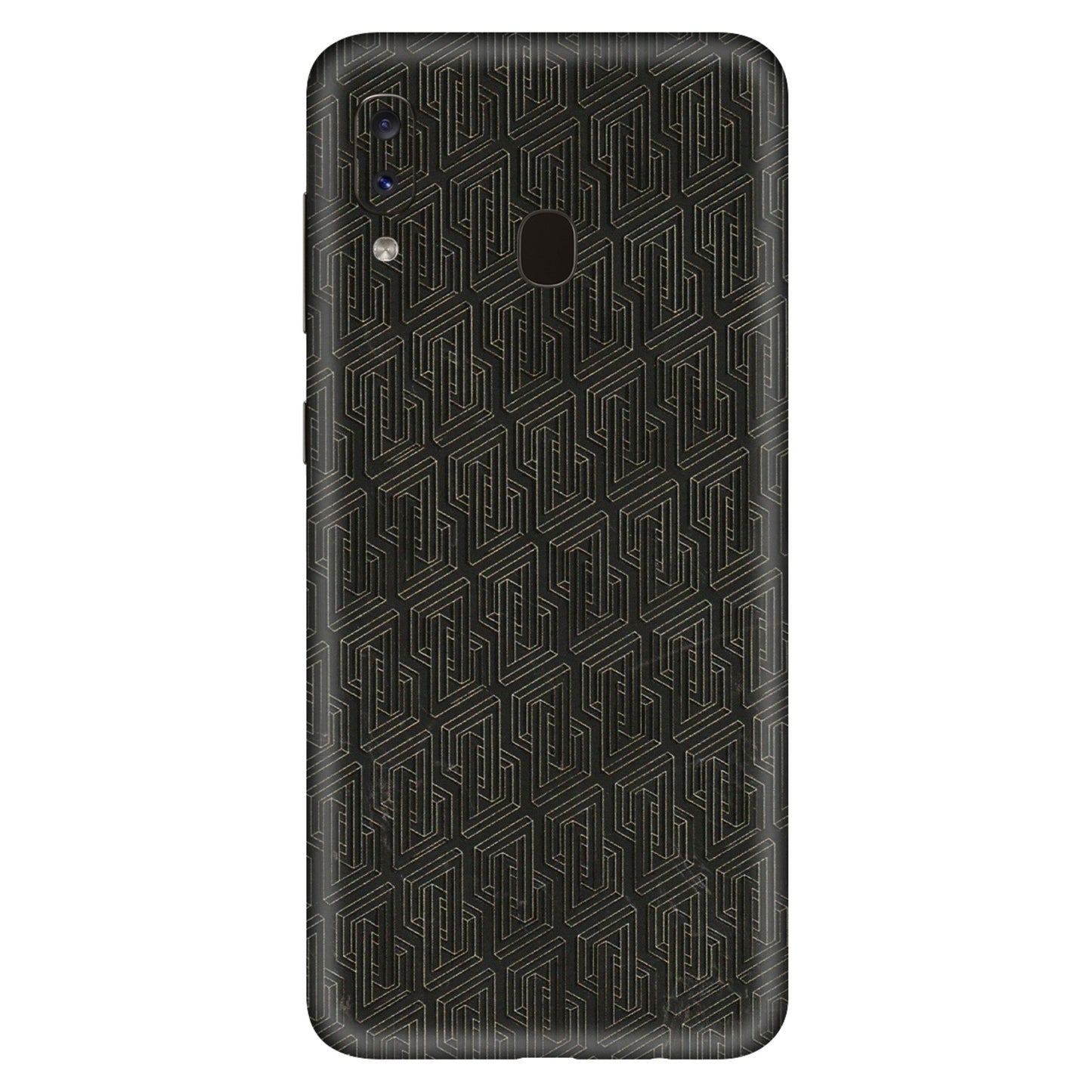 Samsung A/S Series Phone Skins (All Models) - Black Abstract Pattern - 3D Embossed Finish (L-117) Samsung Galaxy A20S