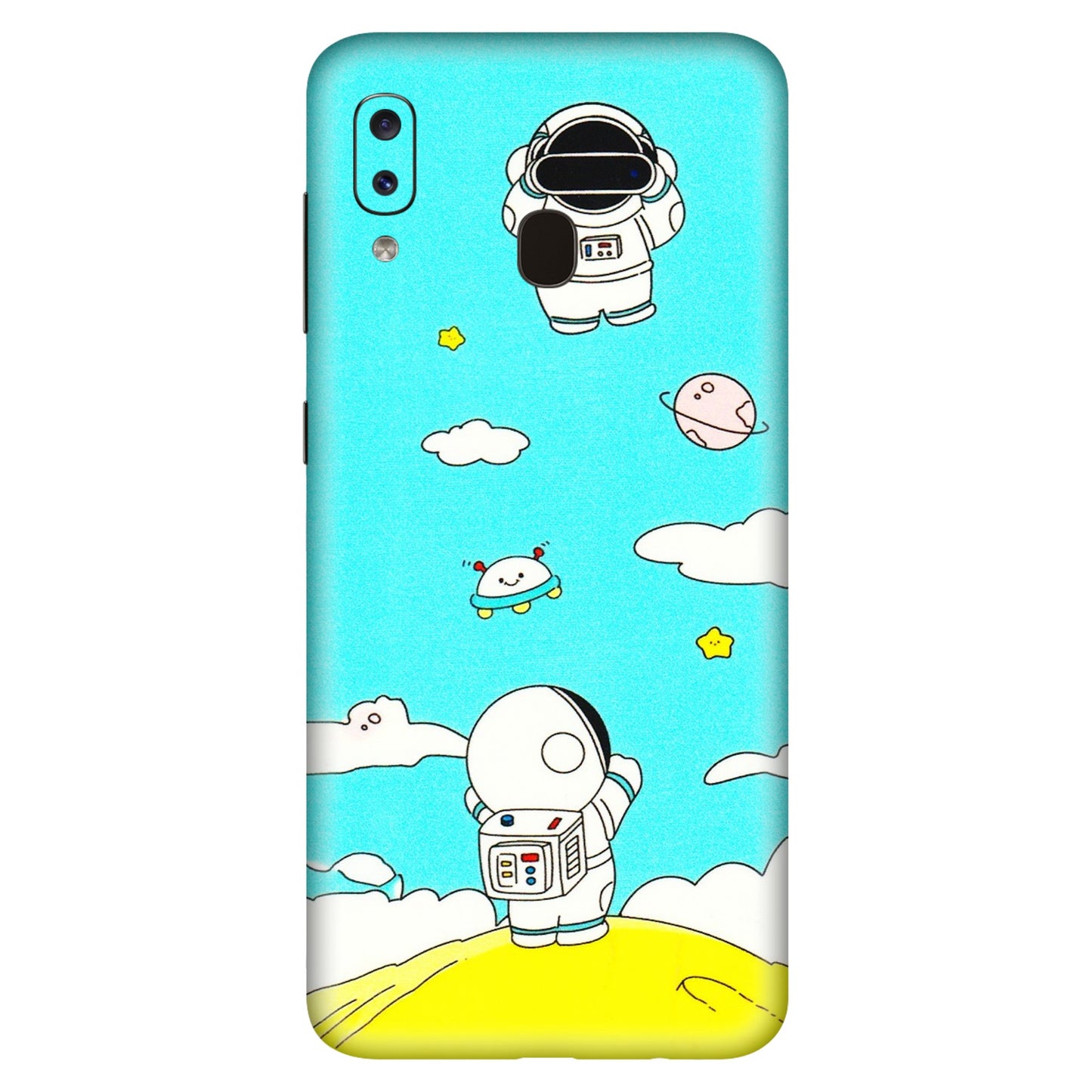 Samsung A/S Series Phone Skins (All Models) - Blue Skies Astro Float - 3D Embossed Finish (L-230) Samsung Galaxy A20S