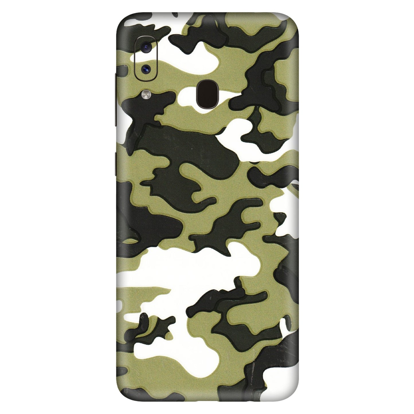 Samsung A/S Series Phone Skins (All Models) - Camouflages White And Green - 3D Embossed Finish (L-243) Samsung Galaxy A20S