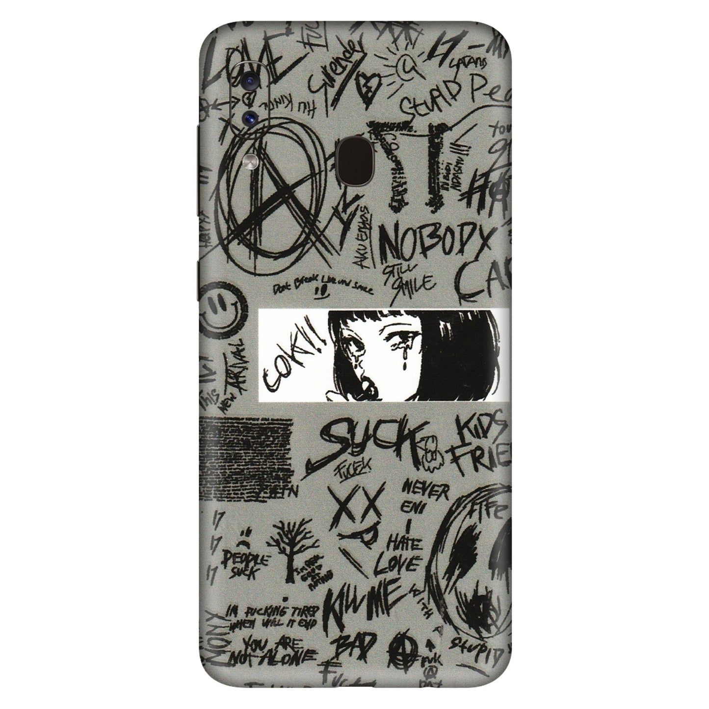 Samsung A/S Series Phone Skins (All Models) - Never Have Love Anime - 3D Embossed Finish (L-260) Samsung Galaxy A20S