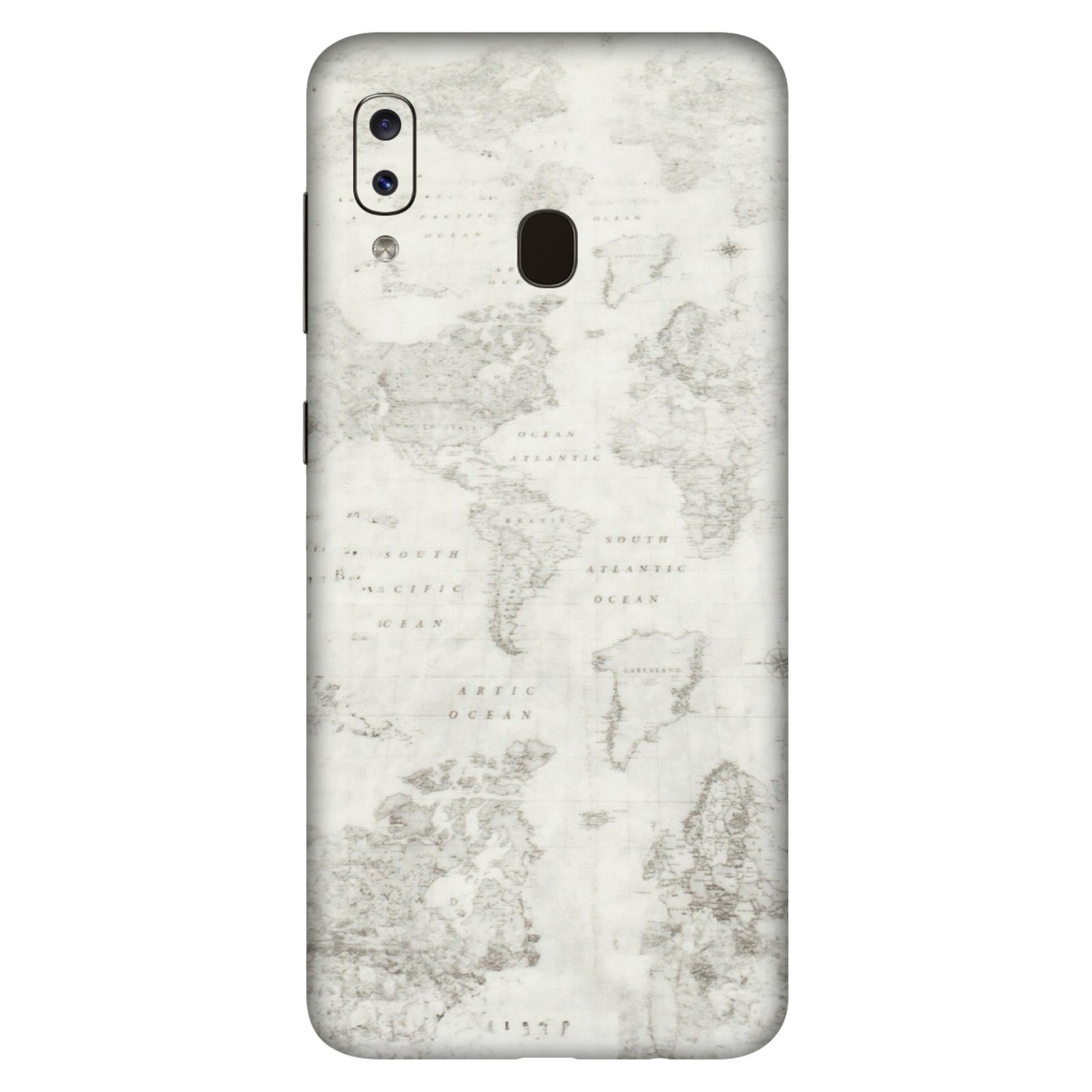 Samsung A/S Series Phone Skins (All Models) - World Travel Map - Transparent Finish (T-04) Samsung Galaxy A20S