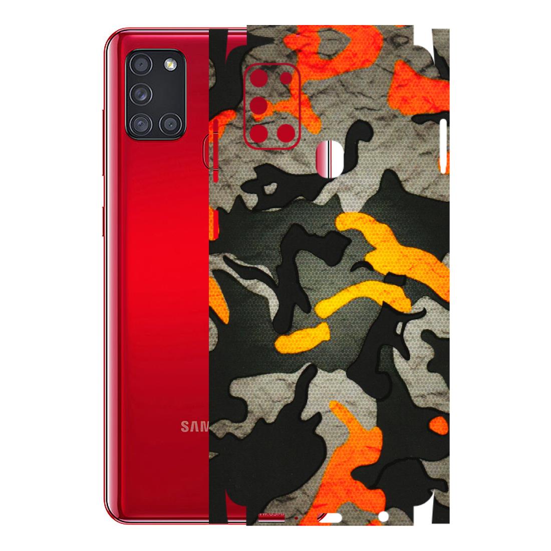 Samsung A/S Series Phone Skins (All Models) - Orange Camouflage - 3D Embossed Finish (L-204) Samsung Galaxy A21S
