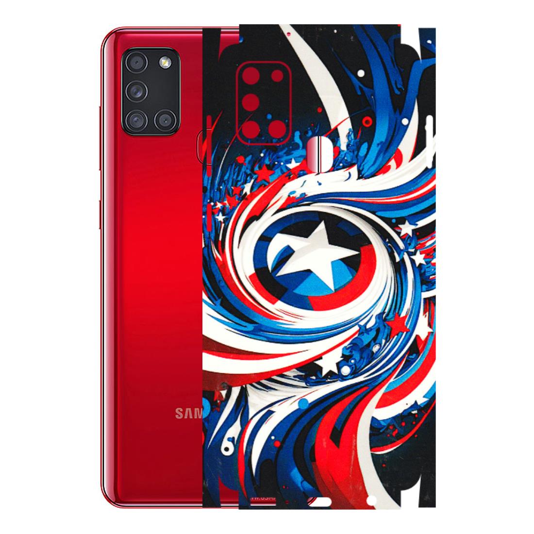 Samsung A/S Series Phone Skins (All Models) - Captain America Logo - 3D Embossed Finish (L-307) Samsung Galaxy A21S