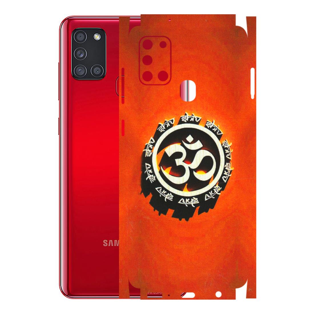 Samsung A/S Series Phone Skins (All Models) - Aum Shiv Orange - 3D Embossed Finish (L-32) Samsung Galaxy A21S