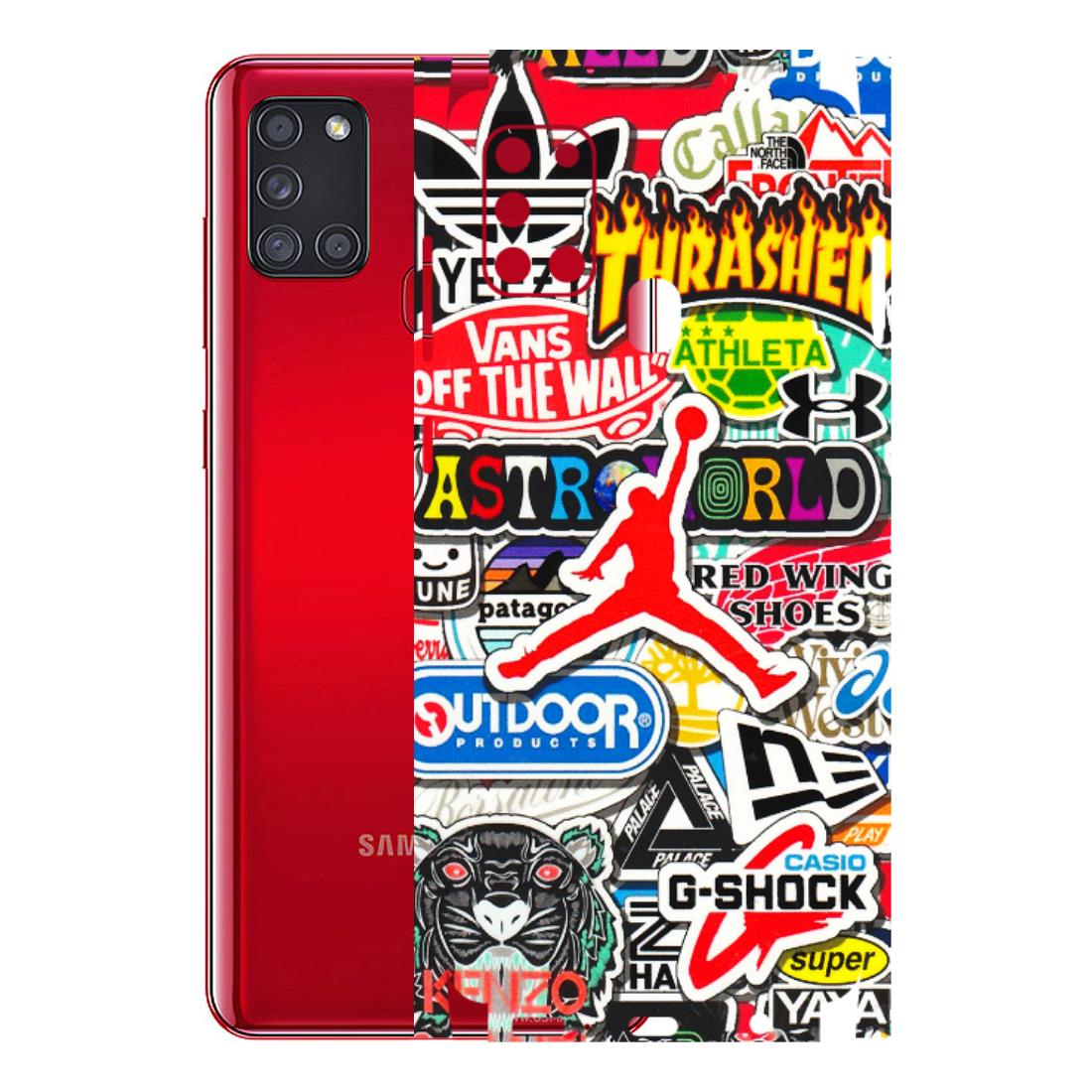 Samsung A/S Series Phone Skins (All Models) - Multi Brands Sticker Graffiti - 3D Embossed Finish (L-37) Samsung Galaxy A21S