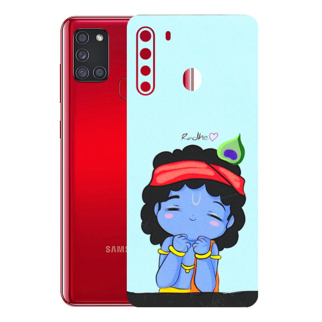 Samsung A/S Series Phone Skins (All Models) - Radhe Radhe Cute Toon - 3D Embossed Finish (L-05) Samsung Galaxy A21