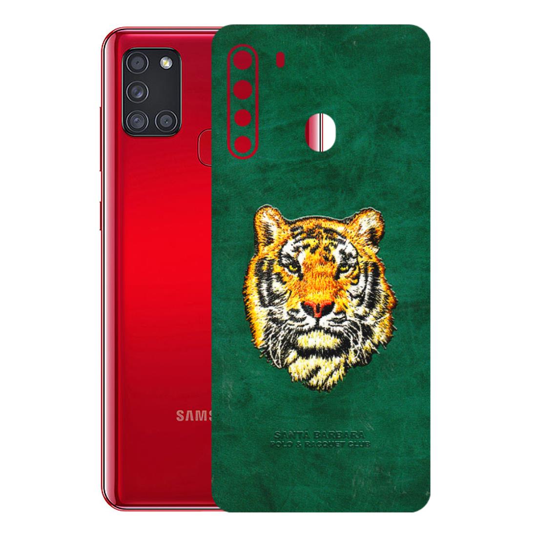 Samsung A/S Series Phone Skins (All Models) - Leather Feel Tiger - 3D Embossed Finish (L-111) Samsung Galaxy A21