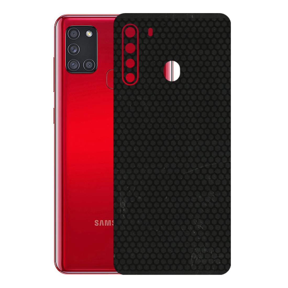 Samsung A/S Series Phone Skins (All Models) - Black honeycomb - 3D Embossed Finish (L-114) Samsung Galaxy A21