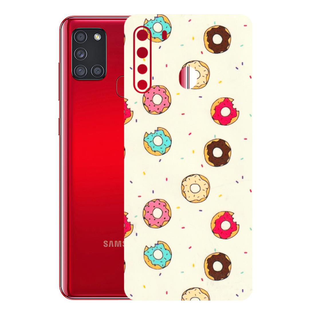Samsung A/S Series Phone Skins (All Models) - Mini Donuts Doodle Art - 3D Embossed Finish (L-122) Samsung Galaxy A21