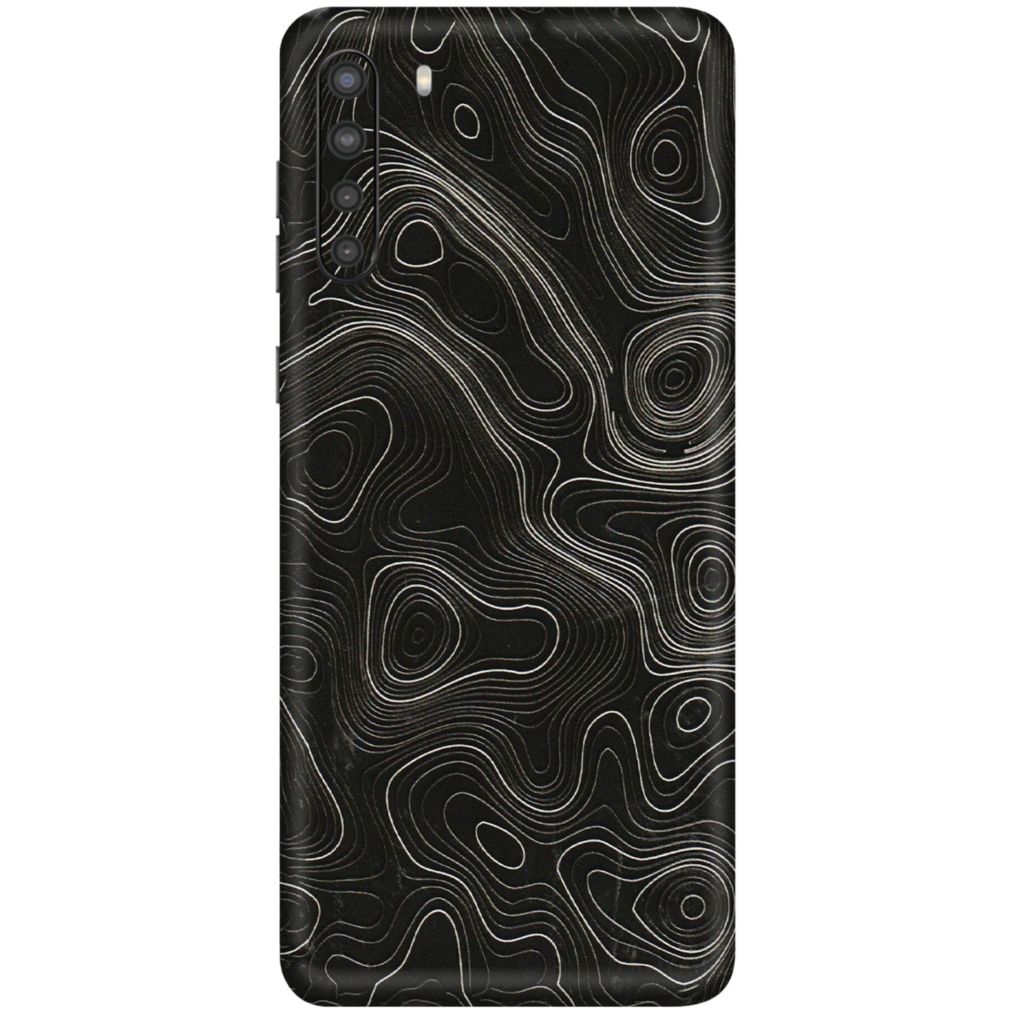 Samsung A/S Series Phone Skins (All Models) - Black Swirl - 3D Embossed Finish (L-196) Samsung Galaxy A21