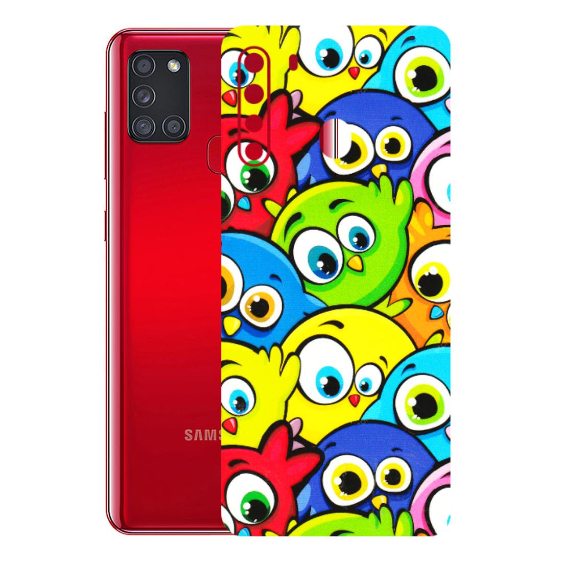 Samsung A/S Series Phone Skins (All Models) - Cute Fluffy Birds - 3D Embossed Finish (L-213) Samsung Galaxy A21