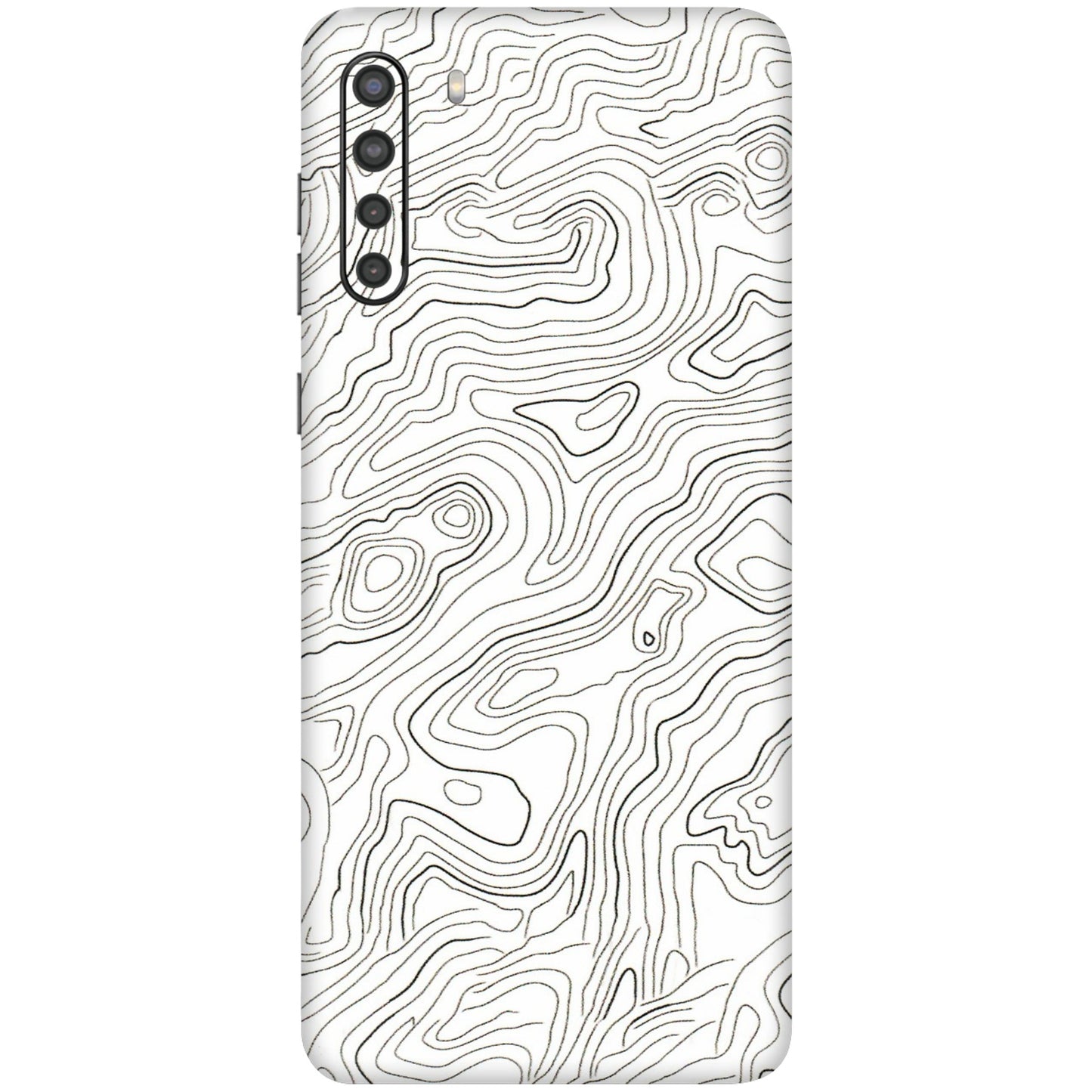 Samsung A/S Series Phone Skins (All Models) - White Black Swirls - 3D Embossed Finish (L-219) Samsung Galaxy A21