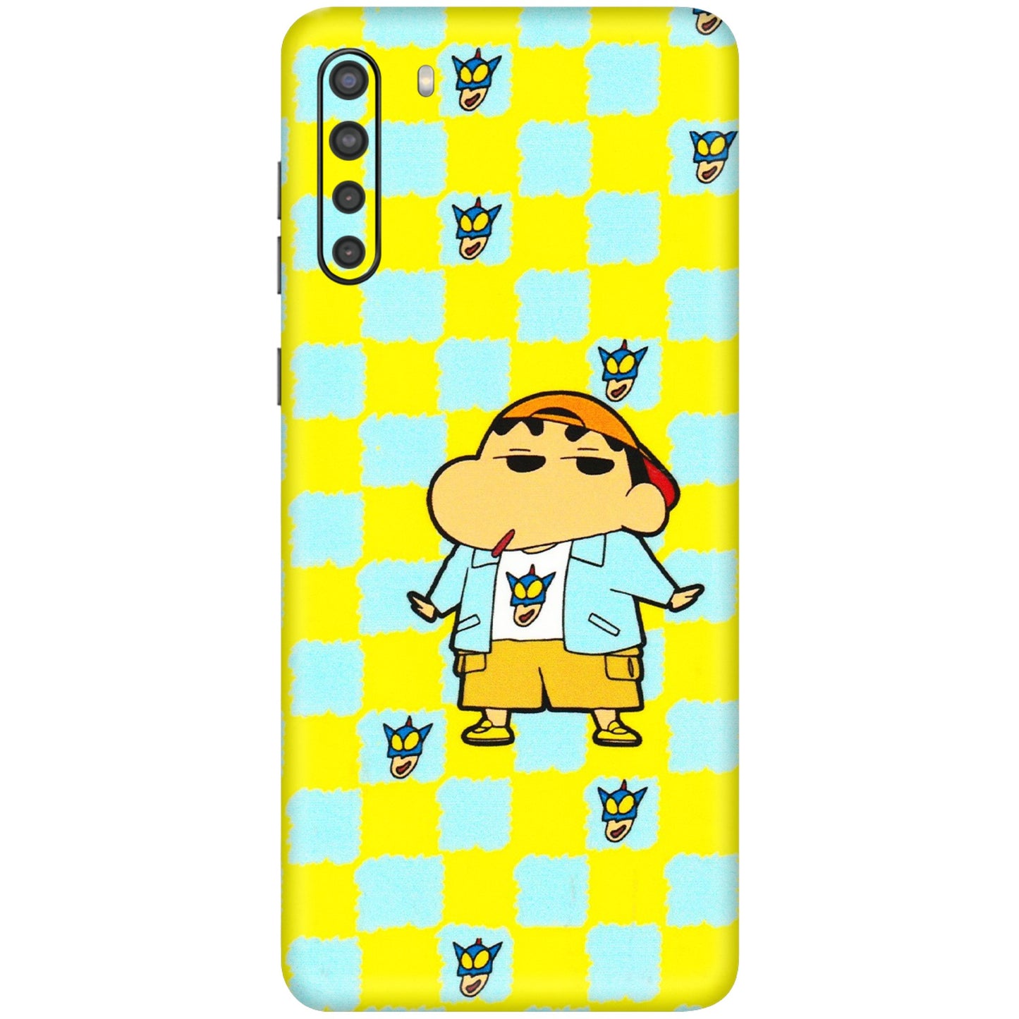 Samsung A/S Series Phone Skins (All Models) - Yellow Blue Shinchan Cute - 3D Embossed Finish (L-221) Samsung Galaxy A21