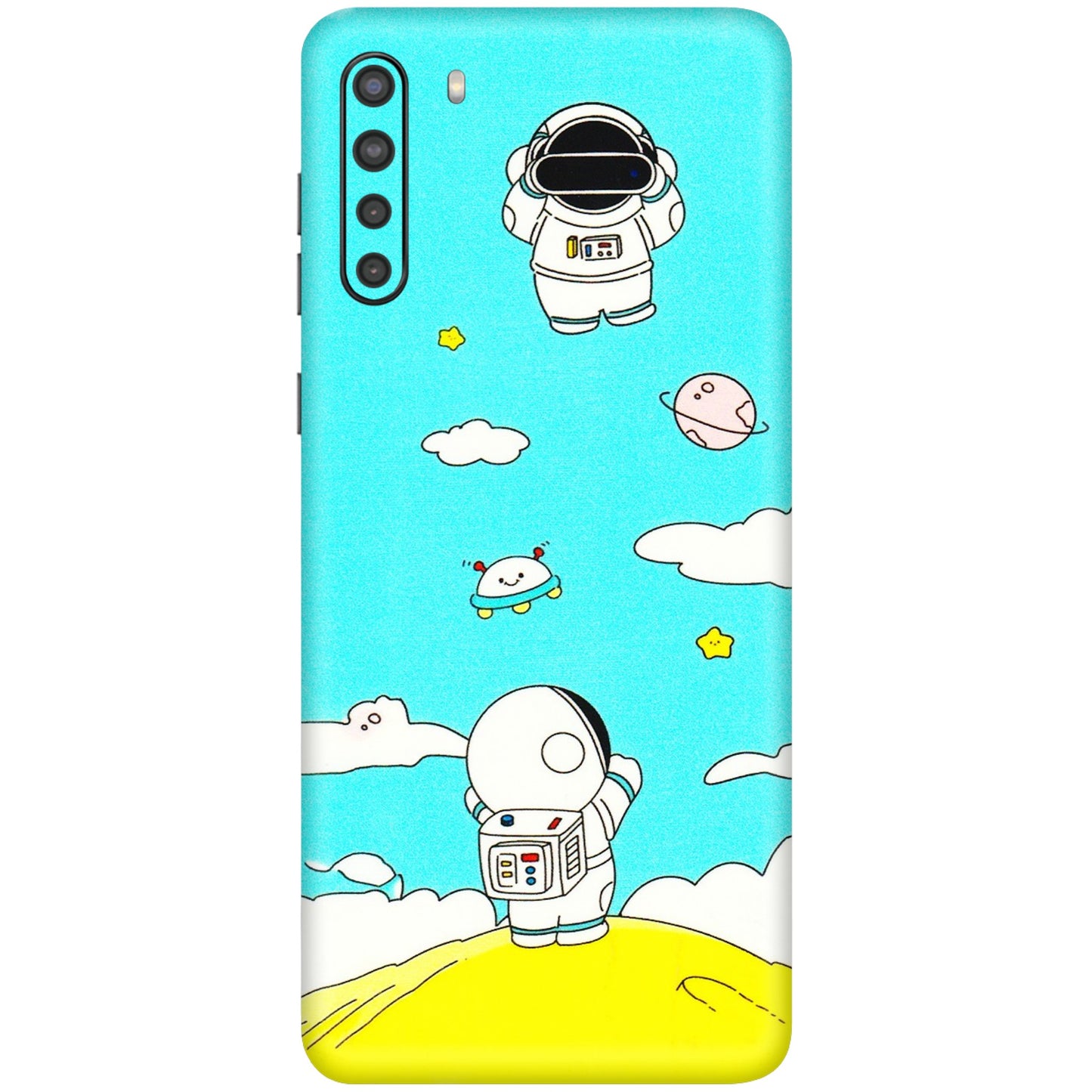 Samsung A/S Series Phone Skins (All Models) - Blue Skies Astro Float - 3D Embossed Finish (L-230) Samsung Galaxy A21