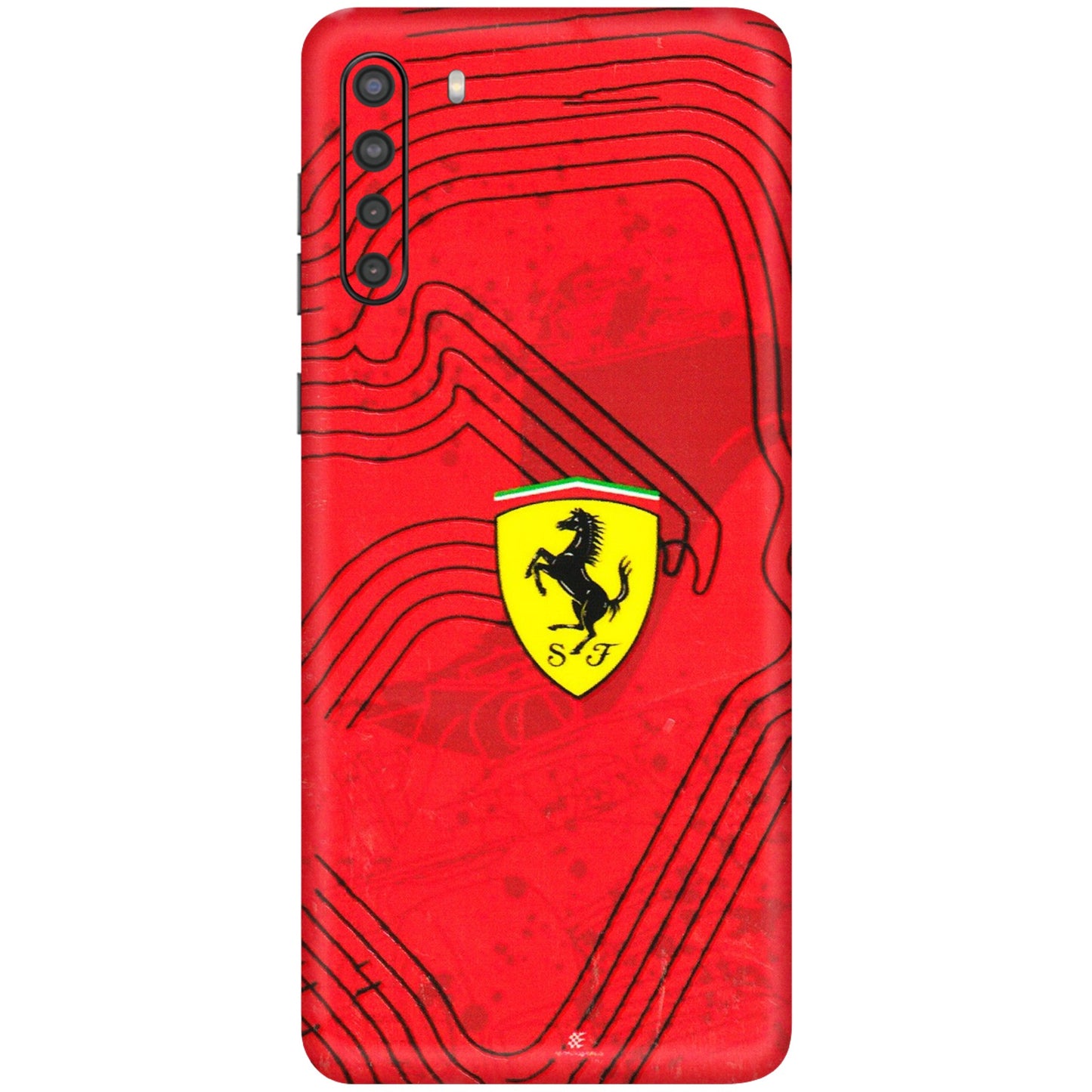 Samsung A/S Series Phone Skins (All Models) - Red Ferrari Logo Stylish - 3D Embossed Finish (L-238) Samsung Galaxy A21