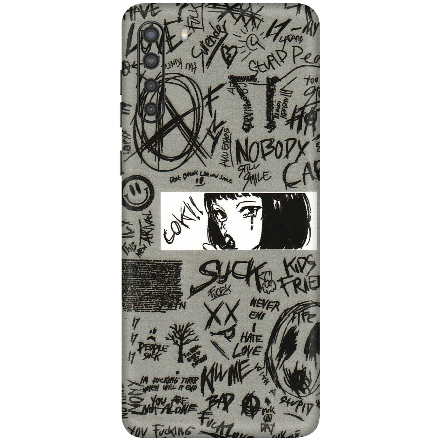 Samsung A/S Series Phone Skins (All Models) - Never Have Love Anime - 3D Embossed Finish (L-260) Samsung Galaxy A21