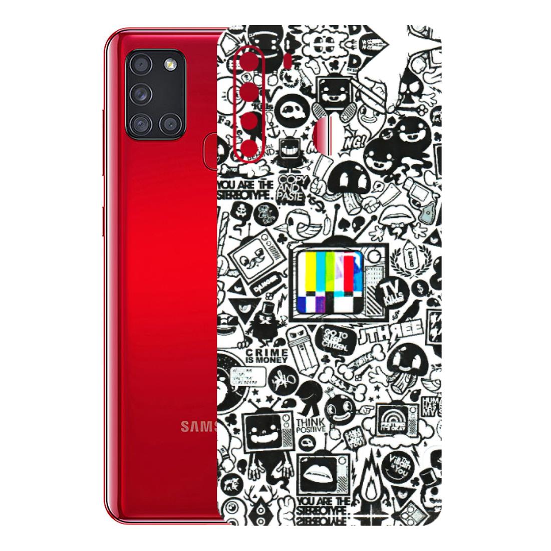 Samsung A/S Series Phone Skins (All Models) - Doodles Positive Art - 3D Embossed Finish (L-263) Samsung Galaxy A21