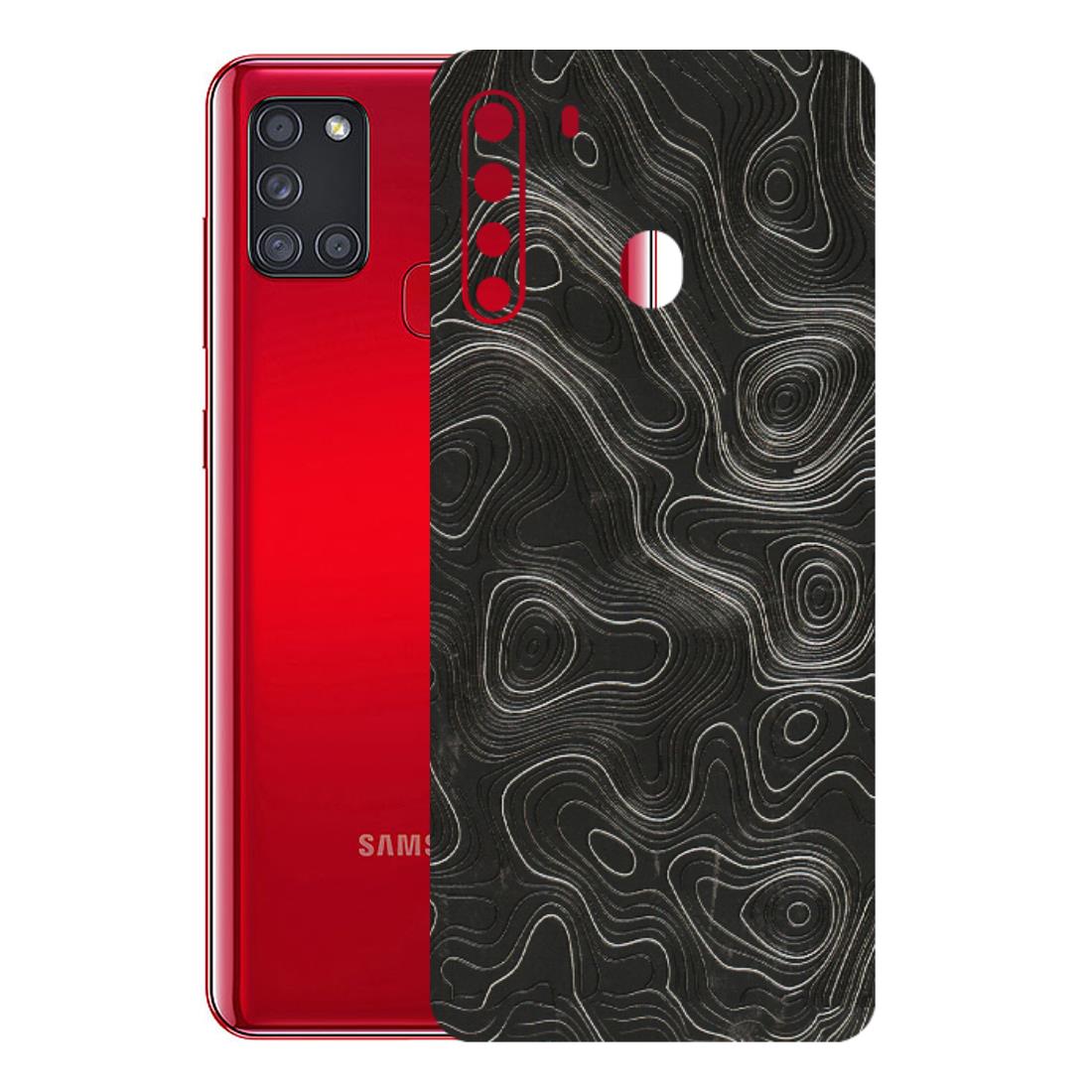Samsung A/S Series Phone Skins (All Models) - Abstract White Line Map - 3D Embossed Finish (L-269) Samsung Galaxy A21