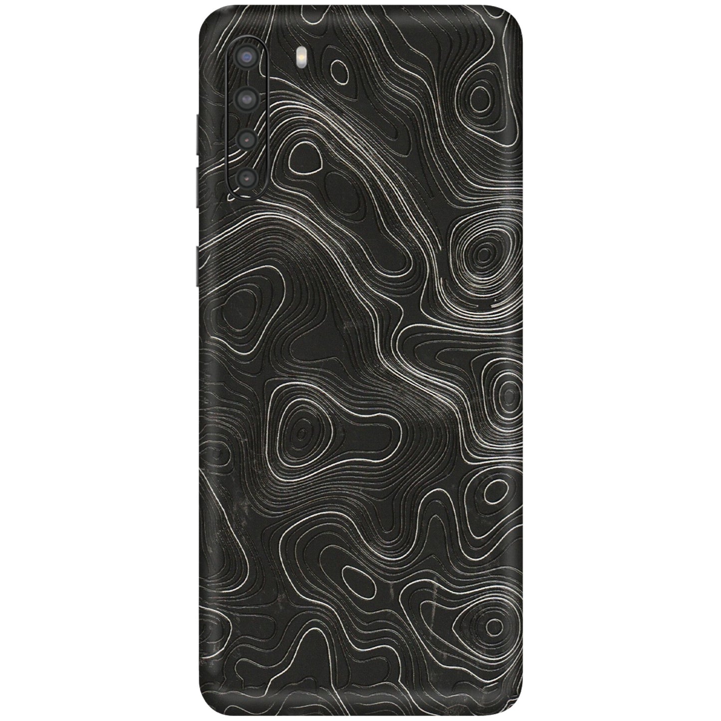 Samsung A/S Series Phone Skins (All Models) - Abstract White Line Map - 3D Embossed Finish (L-269) Samsung Galaxy A21