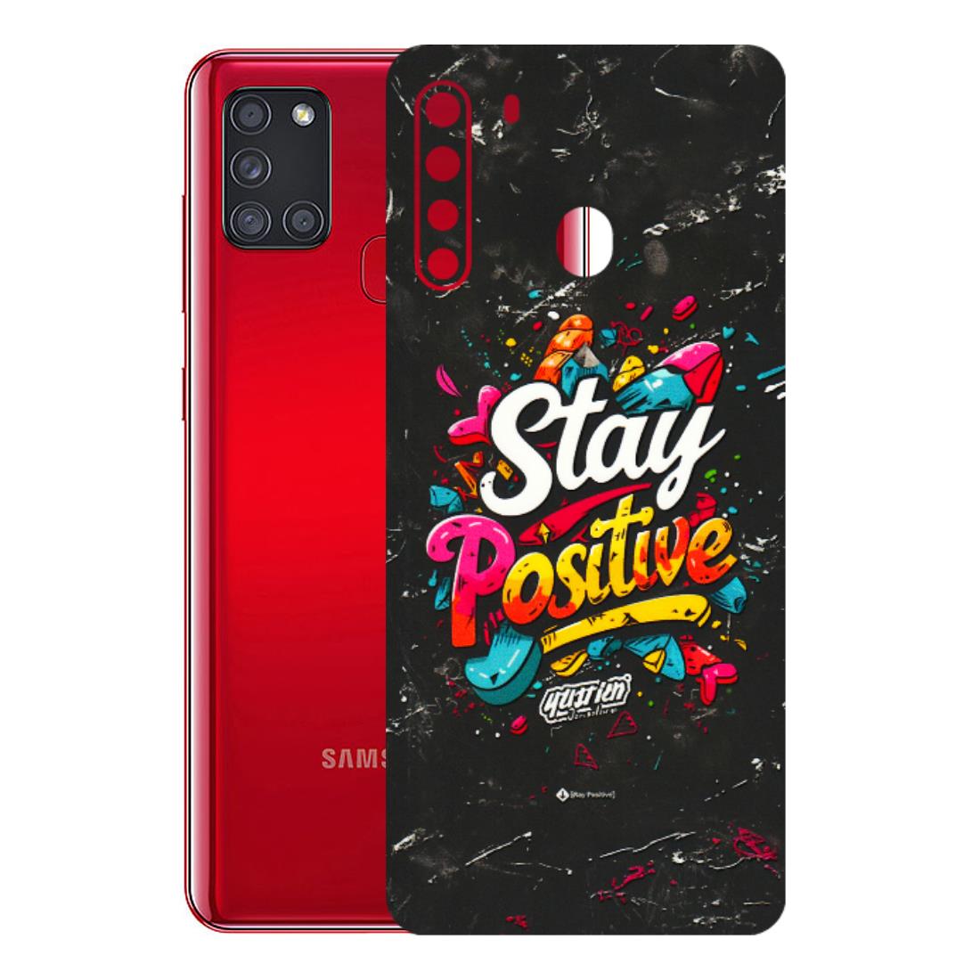 Samsung A/S Series Phone Skins (All Models) - Stay Positive Black - 3D Embossed Finish (L-31) Samsung Galaxy A21