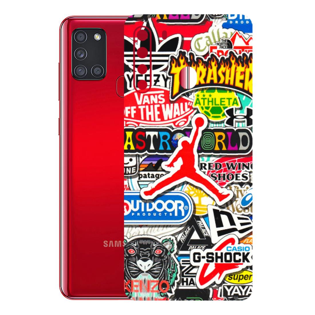Samsung A/S Series Phone Skins (All Models) - Multi Brands Sticker Graffiti - 3D Embossed Finish (L-37) Samsung Galaxy A21