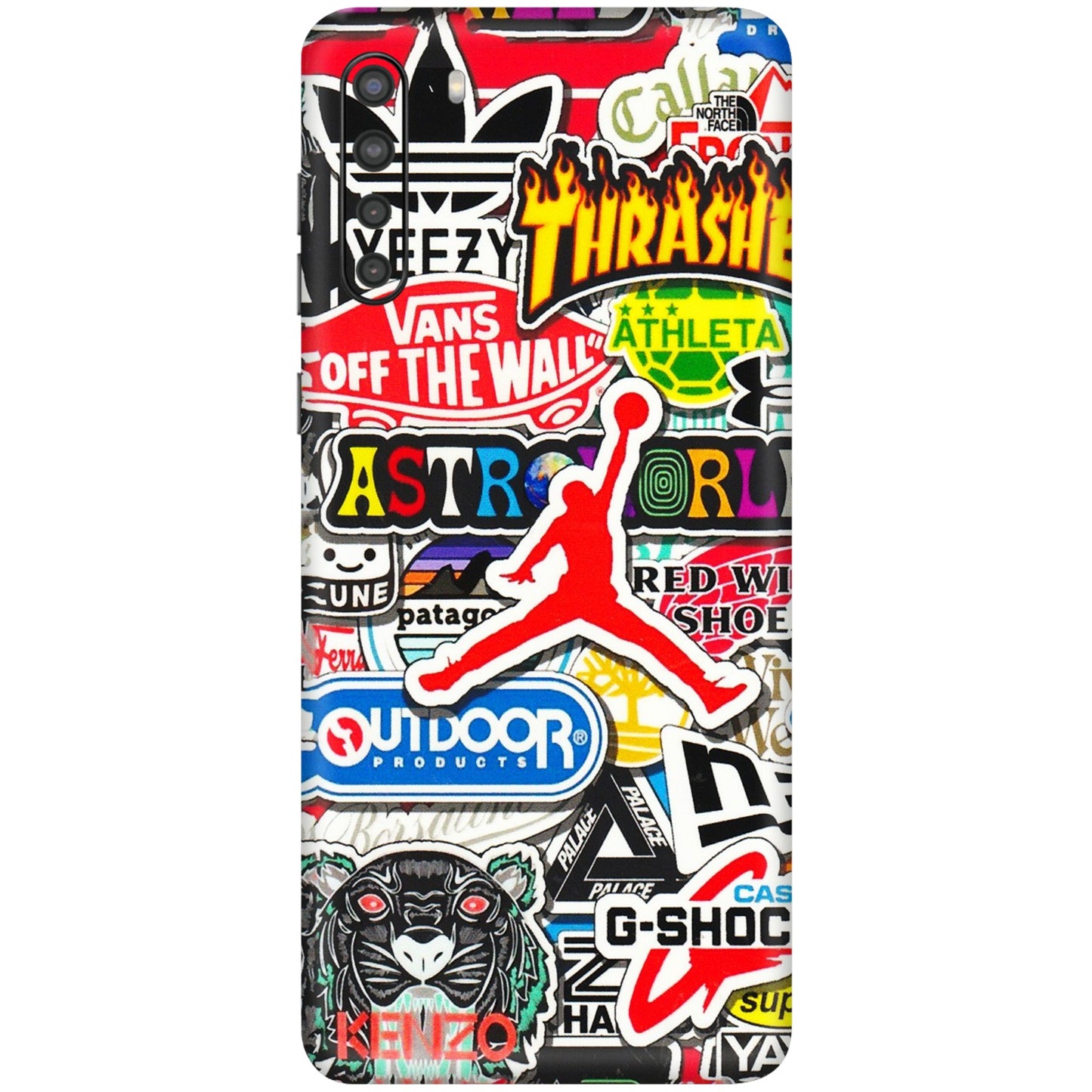 Samsung A/S Series Phone Skins (All Models) - Multi Brands Sticker Graffiti - 3D Embossed Finish (L-37) Samsung Galaxy A21